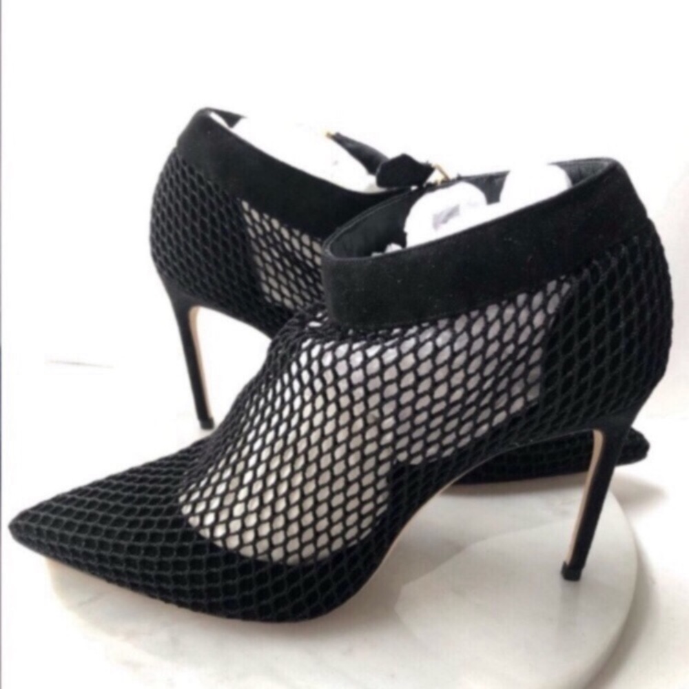 NEW BRIAN ATWOOD Black Mesh Ankle Boots